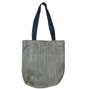 CHILEWICH Woven Tote Bag Leather Double Strap Handles Interior Pocket Durable
